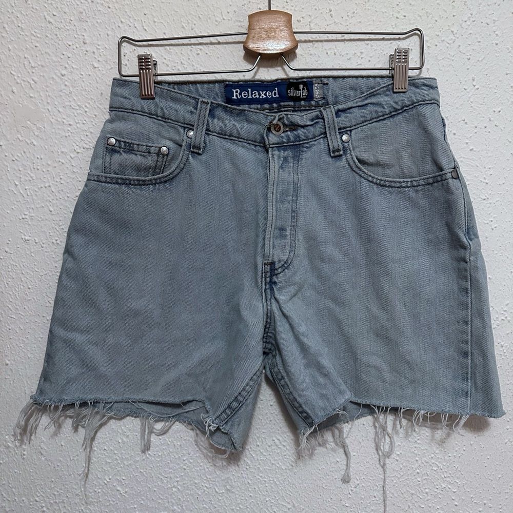 Levi's SilverTab Blue High Waist Denim Cut Off  Shorts size 31